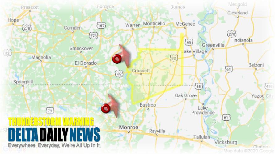 Thunderstorm Warning for Ashley County AR and 2 More