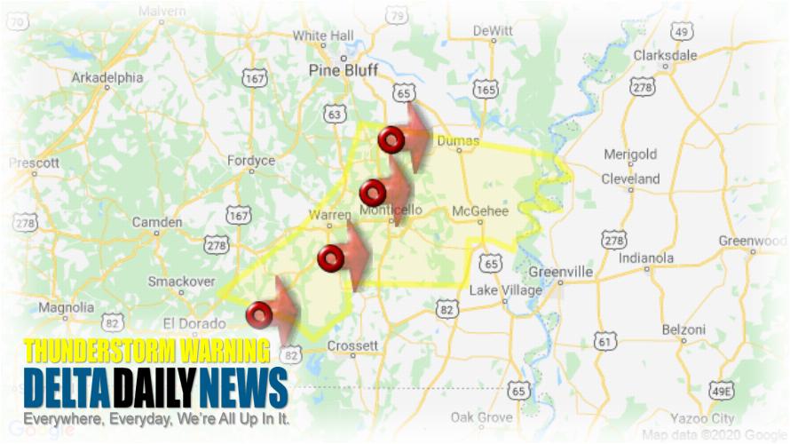 Thunderstorm Warning for Lincoln County AR and 5 More