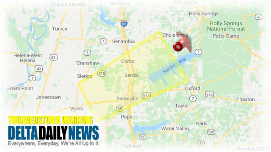 Thunderstorm Warning for Tate County MS and 3 More