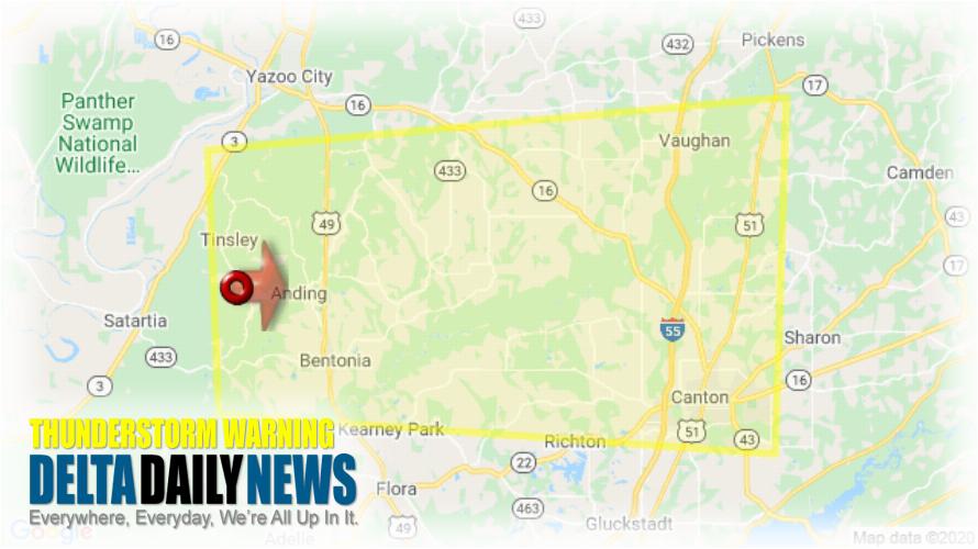 Thunderstorm Warning for Yazoo County MS and 1 More