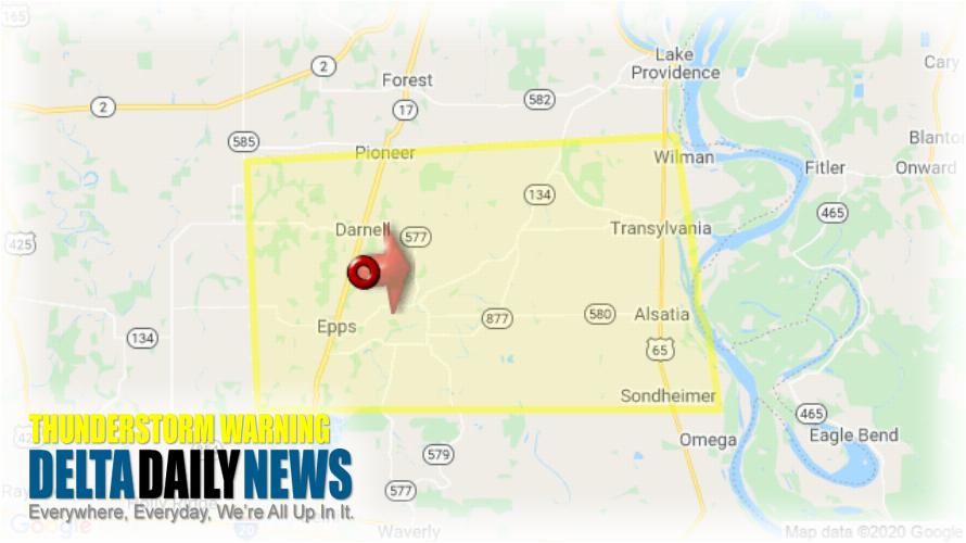 Thunderstorm Warning for W. Carroll Parish, LA and 2 More