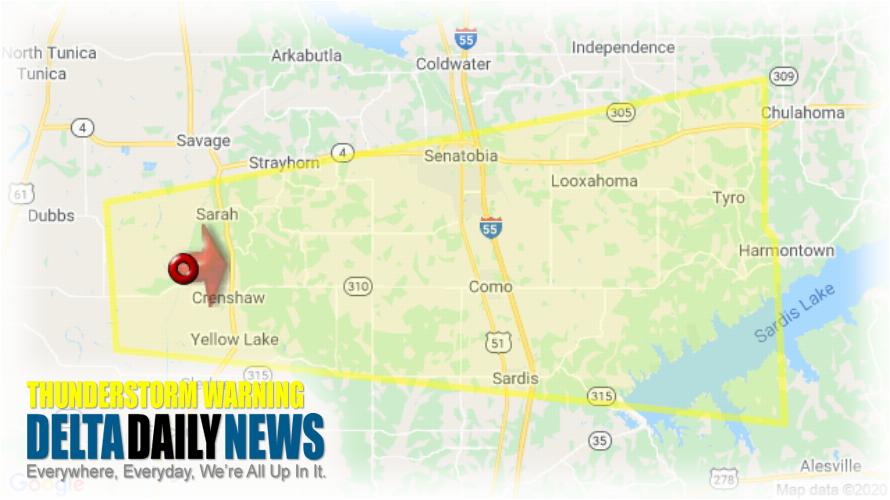 Thunderstorm Warning for Tunica County MS and 4 More