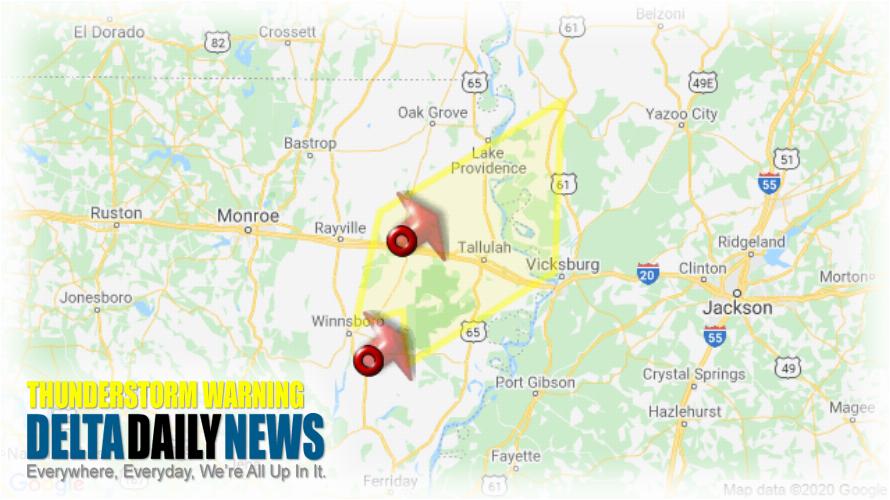 Thunderstorm Warning for Madison Parish, LA and 8 More