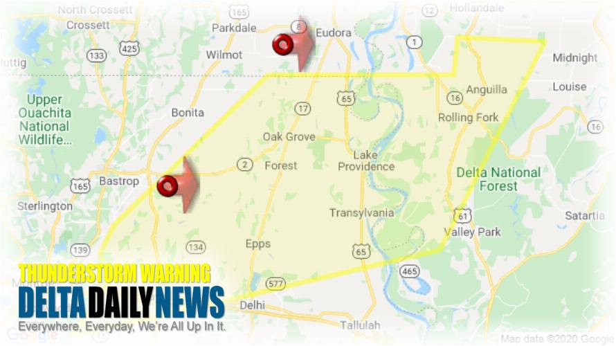 Thunderstorm Warning for Richland Parish, LA and 6 More