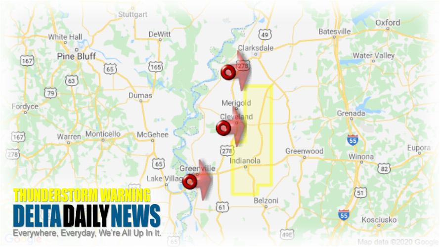 Thunderstorm Warning for Sunflower County MS