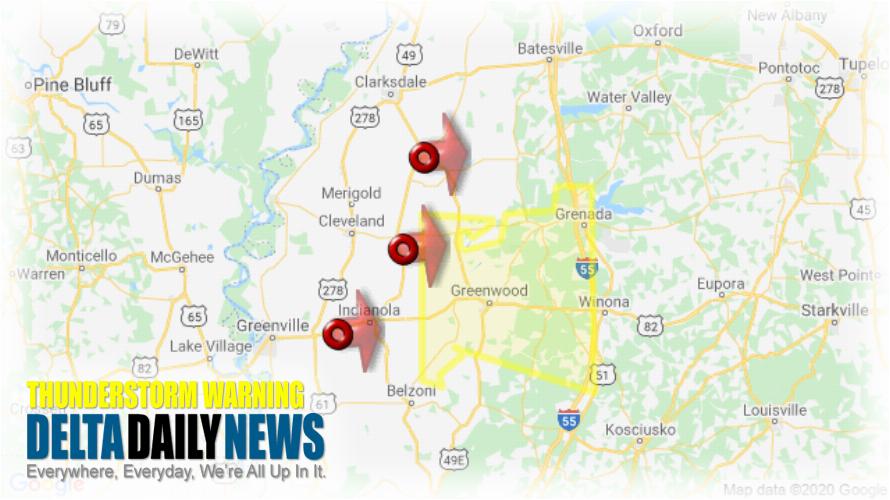 Thunderstorm Warning for Grenada County MS and 2 More