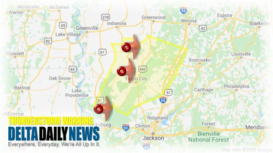 Thunderstorm Warning for Yazoo County MS and 4 More
