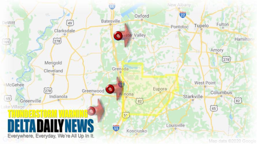 Thunderstorm Warning for Montgomery County MS and 4 More