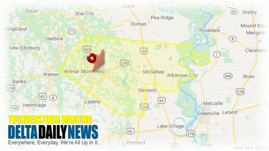 Thunderstorm Warning for Lincoln County AR and 3 More