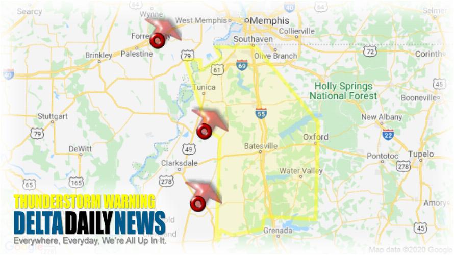 Thunderstorm Warning for Yalobusha County MS and 9 More