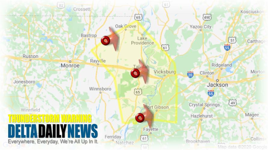 Thunderstorm Warning for Tensas Parish, LA and 9 More