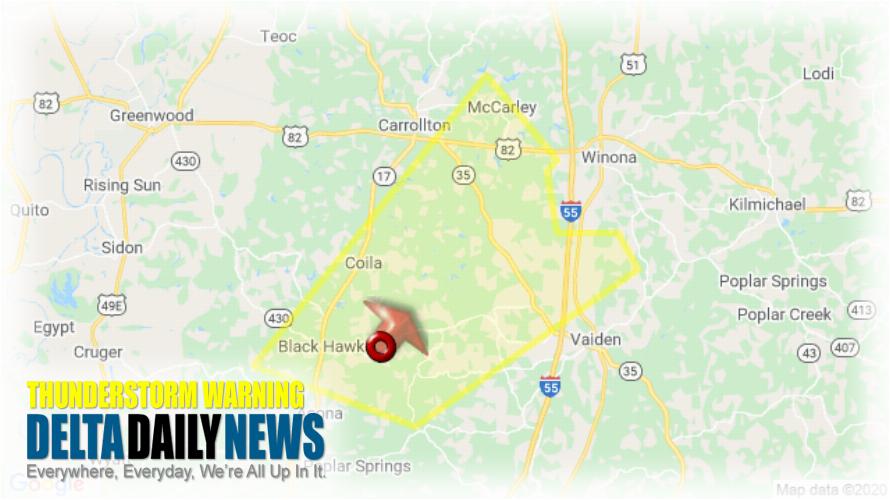 Thunderstorm Warning for Carroll County MS