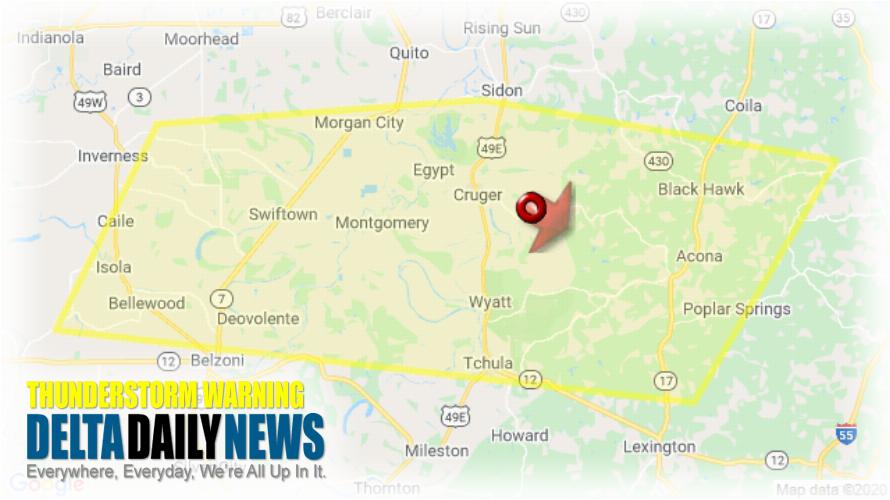 Thunderstorm Warning for Carroll County MS and 4 More