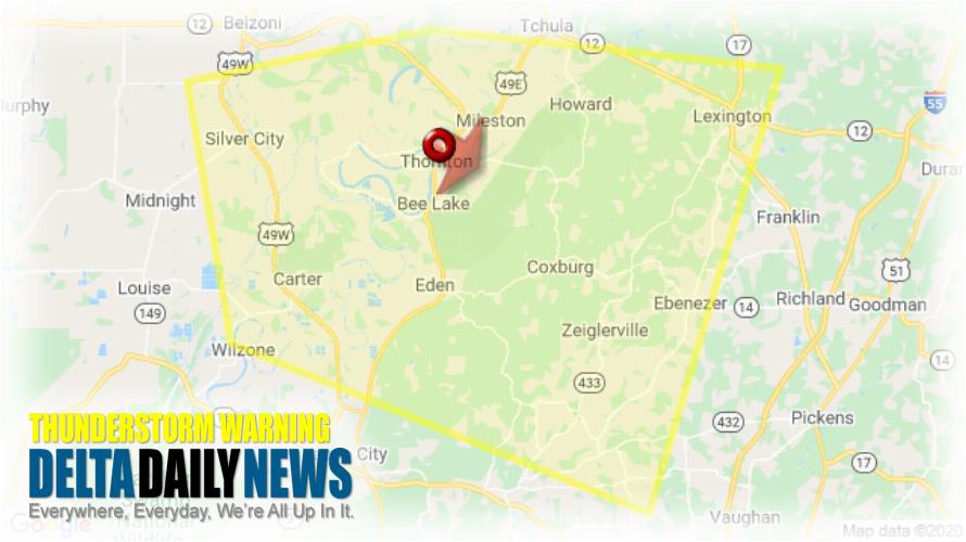 Thunderstorm Warning for Yazoo County MS and 2 More