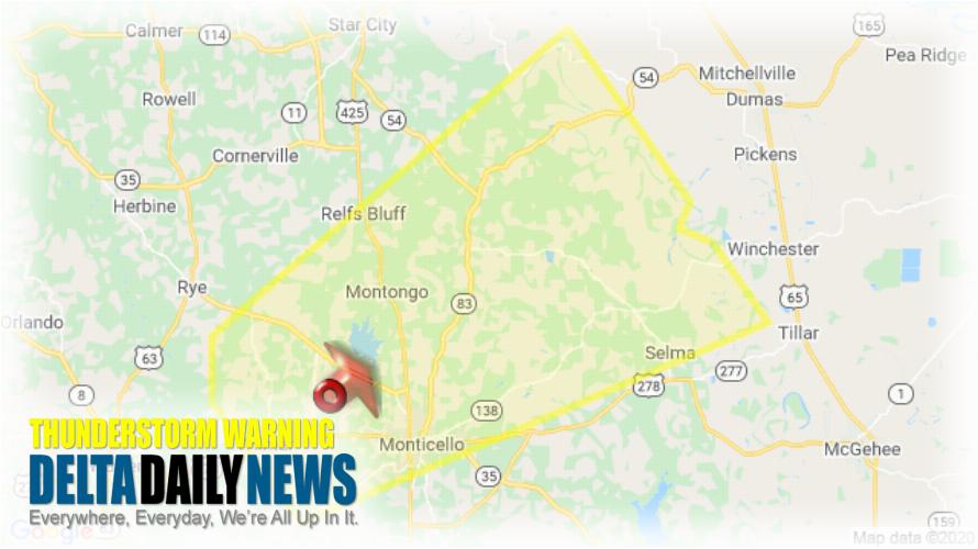 Thunderstorm Warning for Lincoln County AR and 1 More