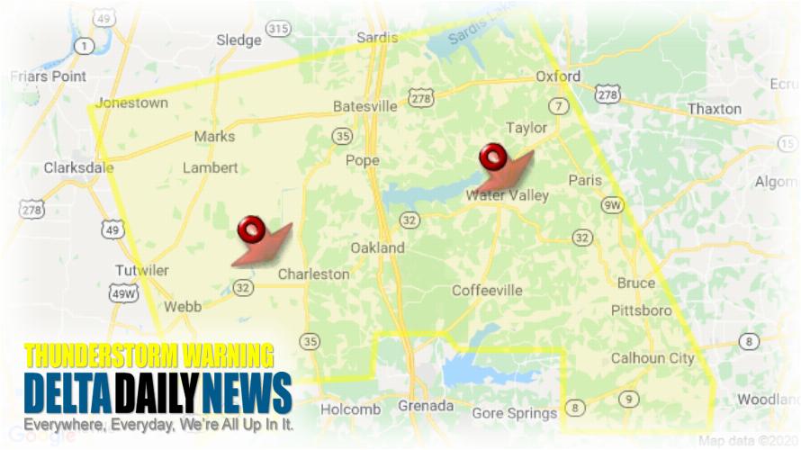 Thunderstorm Warning for Calhoun County MS and 6 More