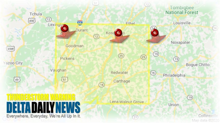 Thunderstorm Warning for Holmes County MS and 4 More