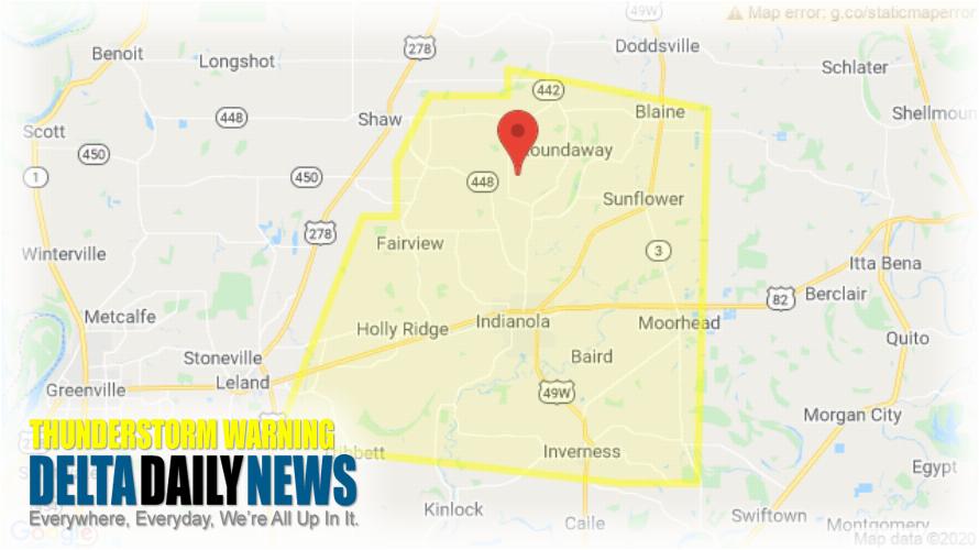 Thunderstorm Warning for Sunflower County MS and 1 More