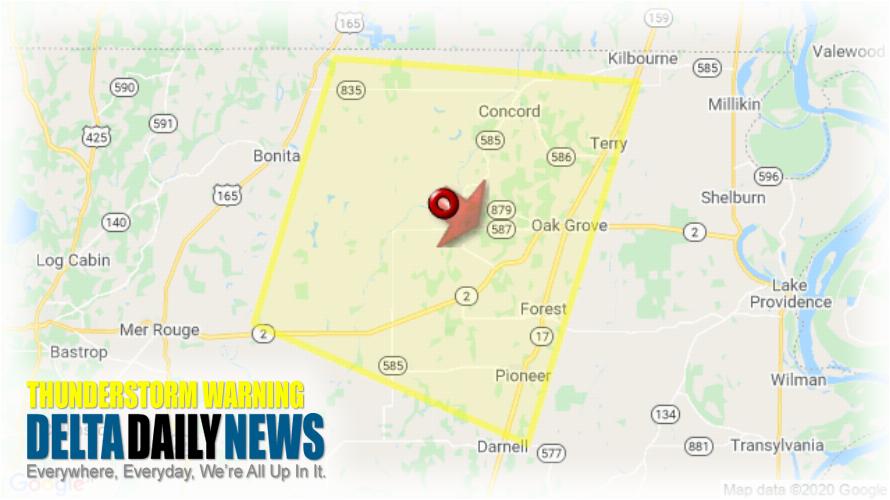 Thunderstorm Warning for W. Carroll Parish, LA and 1 More