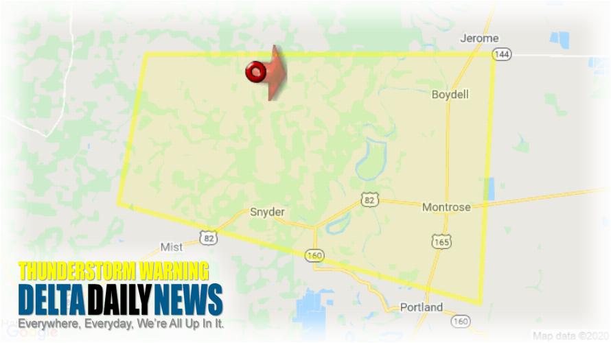 Thunderstorm Warning for Ashley County AR