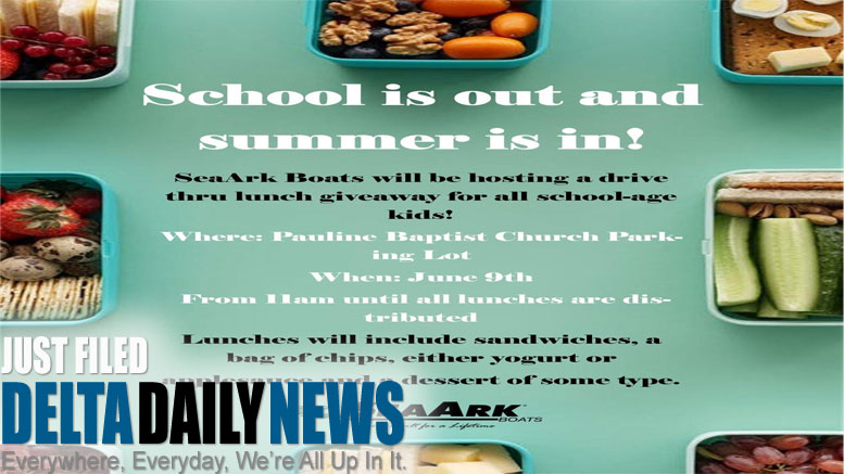 School Is Out & Summer Is In Seark Boats Distributes Lunch Wednesday June 9th