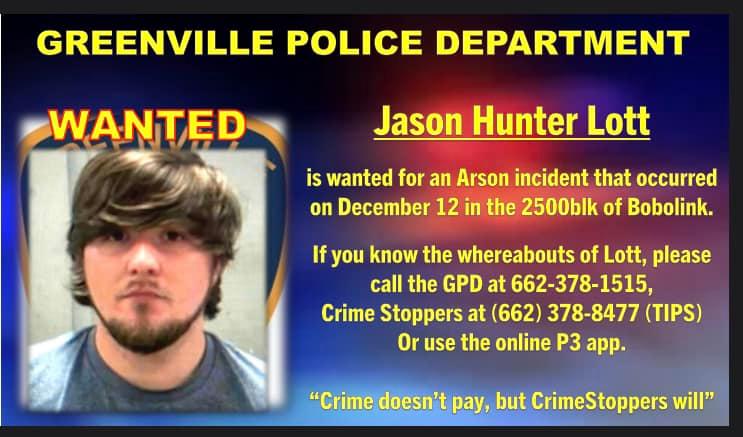 Greenville PD And State Fire Marshalls Office Searching For Wanted Arson Suspect