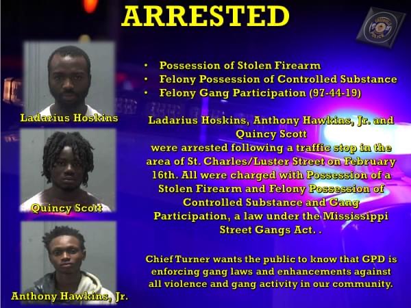 Three Arrested With Guns and Drugs Under Gang Law