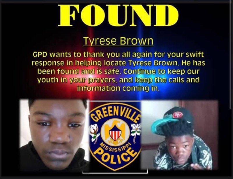Missing Greenville Teen Found