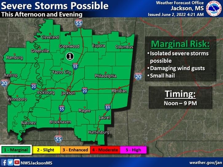 National Weather Service Issues Warning For Severe Weather And Possible Flash Flooding
