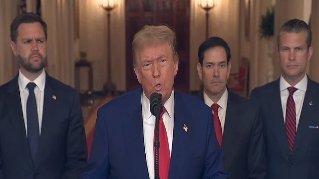 Trump says US hits 3 Iranian nuclear sites, plunging America into conflict