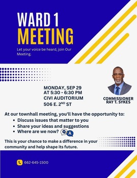 Clarksdale Ward 1 Town Hall Set for Monday