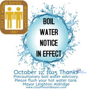 Main Water Line Break Causes Low Pressure in Mound Bayou; Boil Water Notice Issued