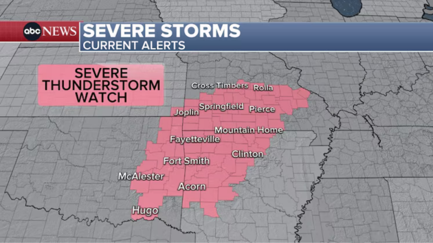 Central US states under severe thunderstorm watch