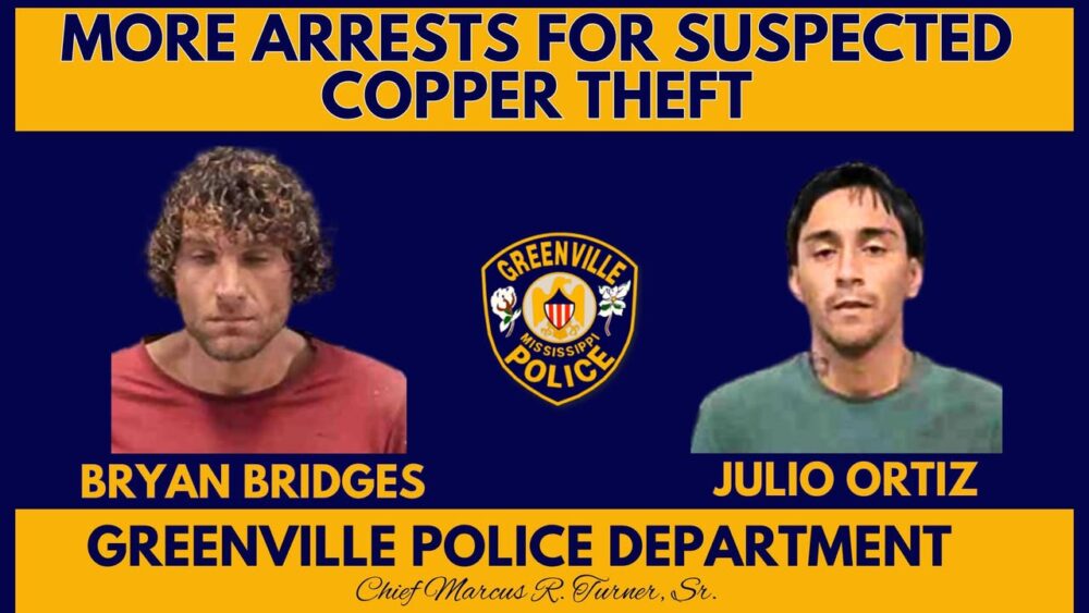 Greenville Police Make More Arrests in Connection to Copper Thefts