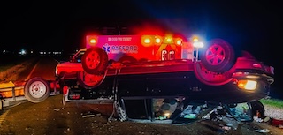 One Airlifted After Rollover Crash on Highway 61 South