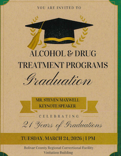 Bolivar County Regional Correctional Facility to Host Alcohol, Drug Treatment Graduation