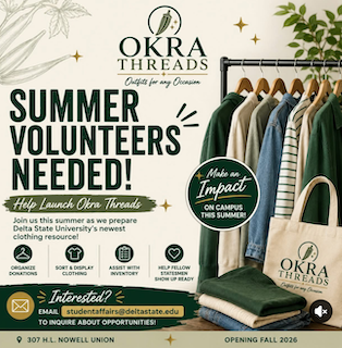 Delta State Seeks Volunteers for New Campus Clothing Resource