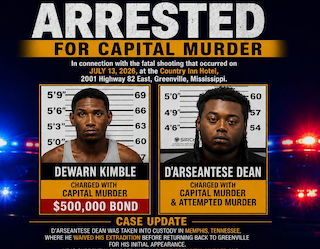 Two Arrested in Greenville Capital Murder Case Tied to Country Inn Shooting