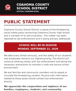 Coahoma County Schools to Remain Open After Threatening Social Media Posts