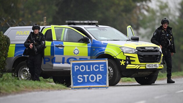 UK police arrest 5 men under terrorism, explosives acts close to US air base