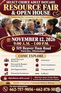 Select Choice Adult Daycare to Host Resource Fair and Open House in Tutwiler